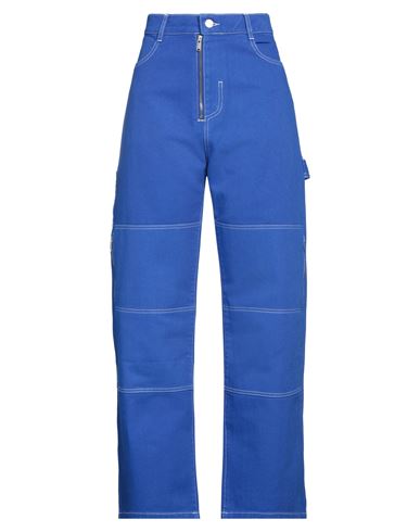 Shop Dion Lee Woman Jeans Bright Blue Size 28 Cotton