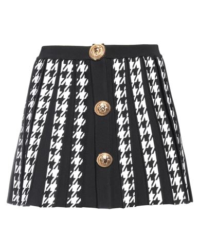 Balmain Woman Mini Skirt Black Size 10 Viscose, Polyamide, Elastane