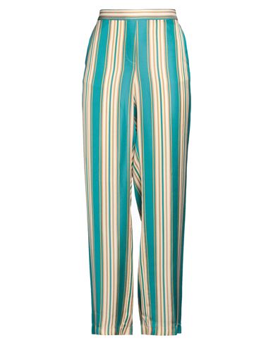 Seventy Sergio Tegon Woman Pants Turquoise Size 12 Acetate, Viscose In Blue