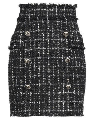 Simona Corsellini Woman Mini Skirt Black Size 2 Cotton, Acrylic, Polyester, Synthetic Fibers, Wool