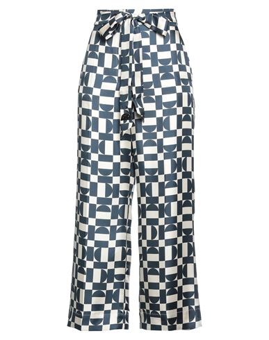 S Max Mara ' Woman Pants Navy Size 12 Silk In Navy Blue