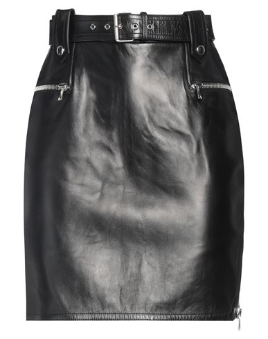 Shop Alexander Mcqueen Woman Mini Skirt Black Size 6 Lambskin, Calfskin
