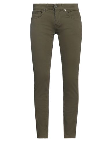 Dondup Man Pants Military Green Size 31 Cotton, Elastane In Green