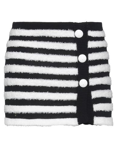 Balmain Woman Mini Skirt Black Size 6 Virgin Wool, Polyamide, Merino Wool