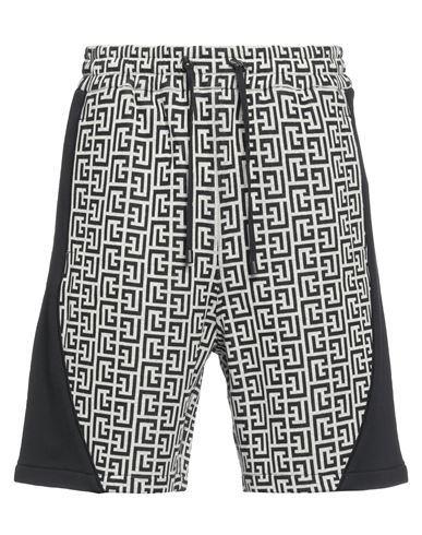 Shop Balmain Man Shorts & Bermuda Shorts Black Size M Cotton