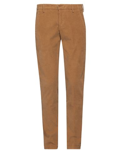 Shop Dondup Man Pants Camel Size 31 Cotton, Elastane In Beige