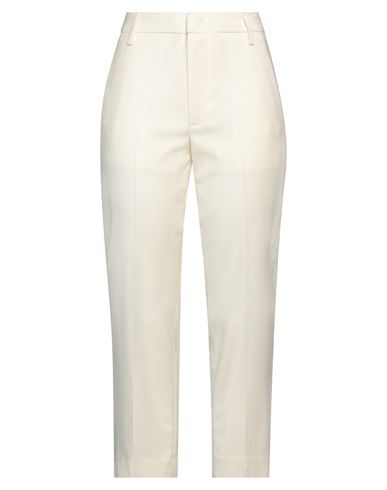 Dondup Woman Cropped Pants Ivory Size 32 Virgin Wool, Elastane In White