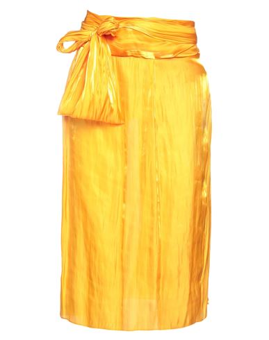 Dries Van Noten Woman Midi Skirt Orange Size 6 Polyester