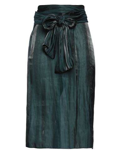 Dries Van Noten Woman Midi Skirt Dark Green Size 8 Polyester