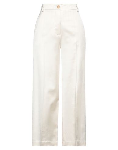 Alysi Woman Pants Ivory Size 4 Viscose, Virgin Wool, Elastane In White