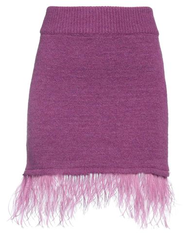 Soallure Woman Mini Skirt Mauve Size M Acrylic, Polyamide, Polyester, Wool, Viscose In Purple