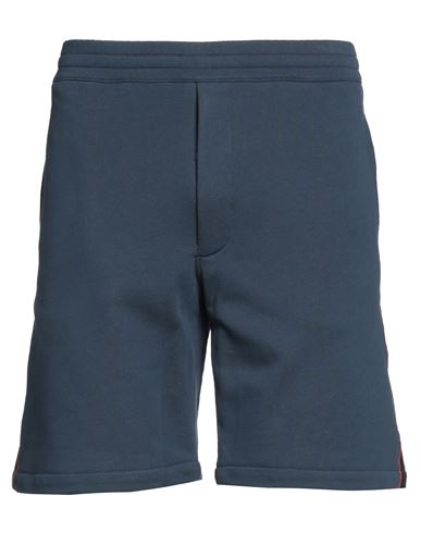 Alexander Mcqueen Man Shorts & Bermuda Shorts Midnight Blue Size Xl Cotton