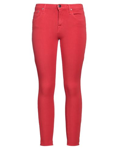 Jacob Cohёn Woman Jeans Red Size 26 Cotton, Lyocell, Polyester, Elastane
