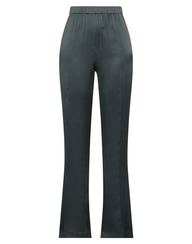 Alysi Woman Pants Dark Green Size 8 Silk