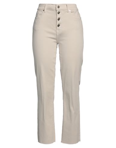 7 For All Mankind Woman Pants Beige Size 30 Cotton, Elastane