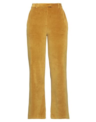 Circolo 1901 Woman Pants Mustard Size 10 Cotton, Polyester In Yellow
