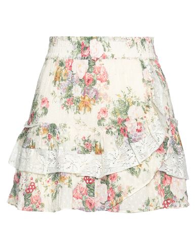 Loveshackfancy Woman Mini Skirt Beige Size L Cotton