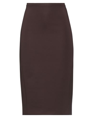 Max Mara Woman Midi Skirt Cocoa Size 10 Polyamide, Cotton, Elastane In Brown