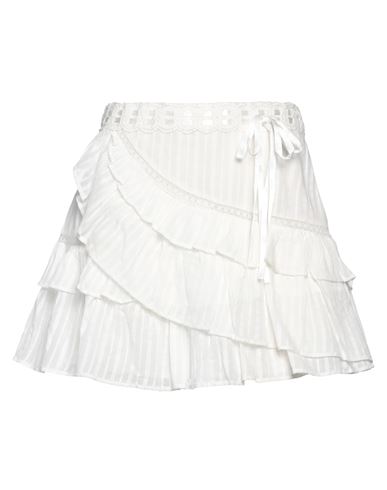 Loveshackfancy Woman Mini Skirt White Size 8 Cotton