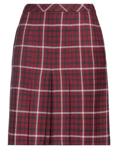 Les Copains Woman Mini Skirt Burgundy Size 4 Virgin Wool, Elastane, Acetate, Polyester In Red