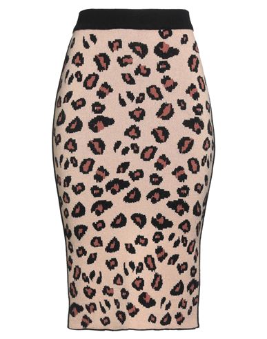 Simona Corsellini Woman Midi Skirt Beige Size 6 Viscose, Polyester, Nylon