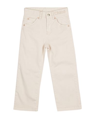 Chloé Babies'  Toddler Girl Jeans Ivory Size 6 Cotton, Elastomultiester, Elastane In White