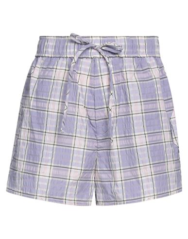 Ganni Woman Shorts & Bermuda Shorts Lilac Size 8/10 Organic Cotton, Recycled Polyester, Polyamide In Purple