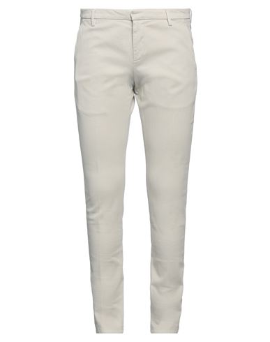 Dondup Man Pants Light Grey Size 33 Cotton, Lyocell, Elastane In Off White