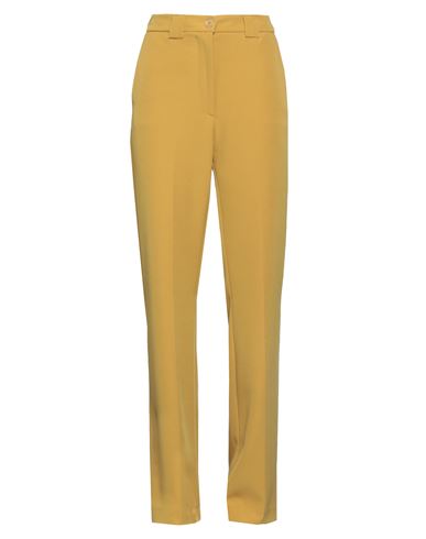 Soallure Woman Pants Mustard Size 6 Polyester, Elastane In Yellow