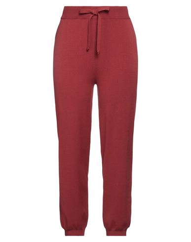 Soallure Woman Pants Brick Red Size L Viscose, Polyester