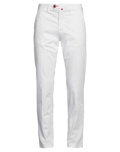 Baronio Man Pants White Size 36 Cotton, Elastane