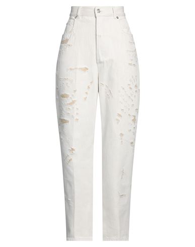 Nine:inthe:morning Nine In The Morning Woman Denim Pants Ivory Size 26 Cotton In White