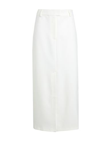 Topshop Woman Long Skirt Ivory Size 14 Polyester In White