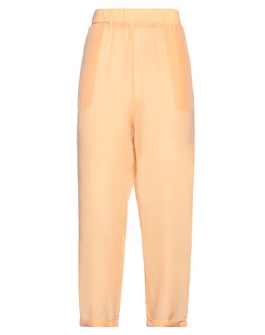 Alessia Santi Woman Pants Apricot Size 6 Cotton, Silk In Orange