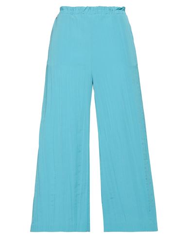 Manila Grace Woman Pants Turquoise Size 8 Cotton, Polyester In Blue