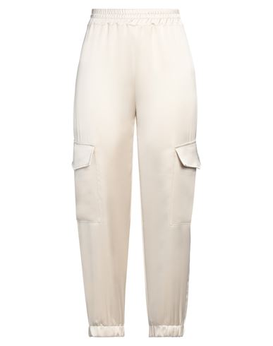 Soallure Woman Pants Cream Size 8 Polyester, Elastane In White