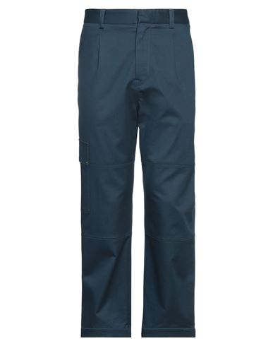 Loewe Man Pants Navy Blue Size 34 Cotton, Polyurethane