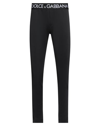 Dolce & Gabbana Man Leggings Black Size 32 Polyester, Elastane