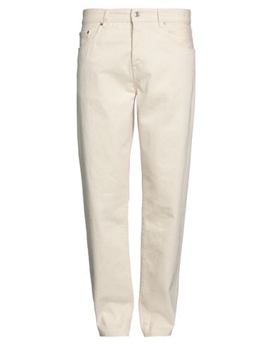 Department 5 Man Denim Pants Cream Size 38 Cotton In White