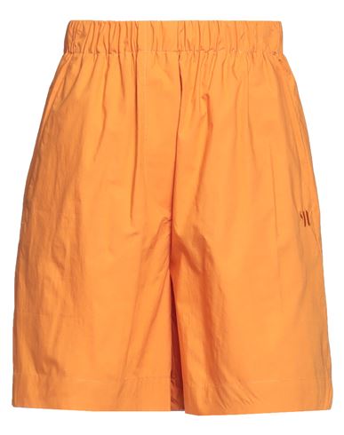 Shop Nanushka Woman Shorts & Bermuda Shorts Orange Size M Cotton