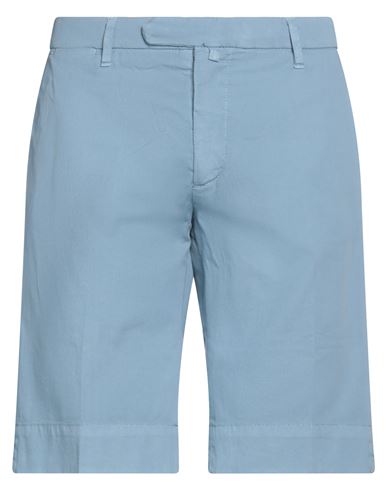 Luigi Borrelli Napoli Man Shorts & Bermuda Shorts Light Blue Size 36 Cotton, Elastane