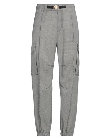 Versace Informal Pant In Pied De Poule Wool In White