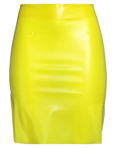 Semicouture Woman Mini Skirt Yellow Size 6 Rubber