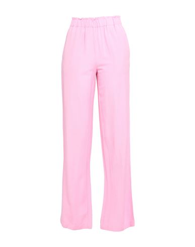 Vila Woman Pants Pink Size 4 Viscose, Cotton, Linen