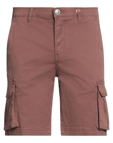 Hermitage Man Shorts & Bermuda Shorts Brown Size 34 Cotton, Elastane