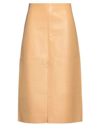 Chloé Woman Midi Skirt Sand Size 4 Lambskin In Beige