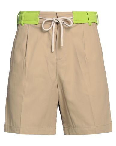 Shop Palm Angels Man Shorts & Bermuda Shorts Sand Size 30 Cotton In Beige