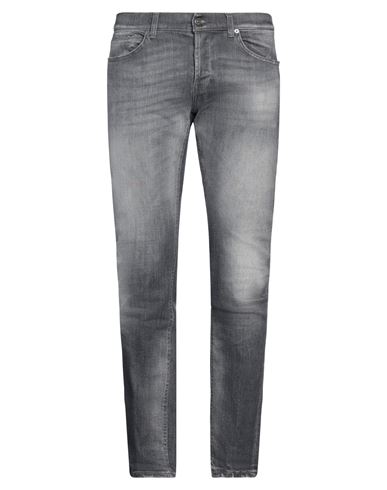 Dondup Man Jeans Lead Size 35 Cotton, Elastane In Grey