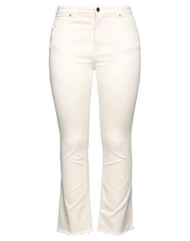 D-exterior D. Exterior Woman Pants Cream Size 10 Cotton, Elastane In White