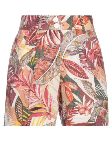 T-jacket By Tonello Woman Shorts & Bermuda Shorts Beige Size S Linen